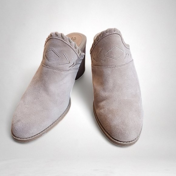 Sofft Euro Soft Sandy Tan Suede Block Heel Clogs Slip On Mules Size 10M - Picture 4 of 16